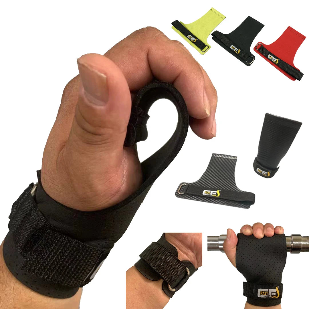 No Fingers Holes Gym Grips, Protetores de mão, Guarda, Academia Men's Gym Gloves, Equipamentos de Fitness Masculino