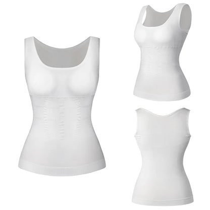 Women Padded Shapewear Camisole Body Shaper Compression Shirt With Pads Waist Trainer Tummy Slimming Tank Tops Seamless Corset