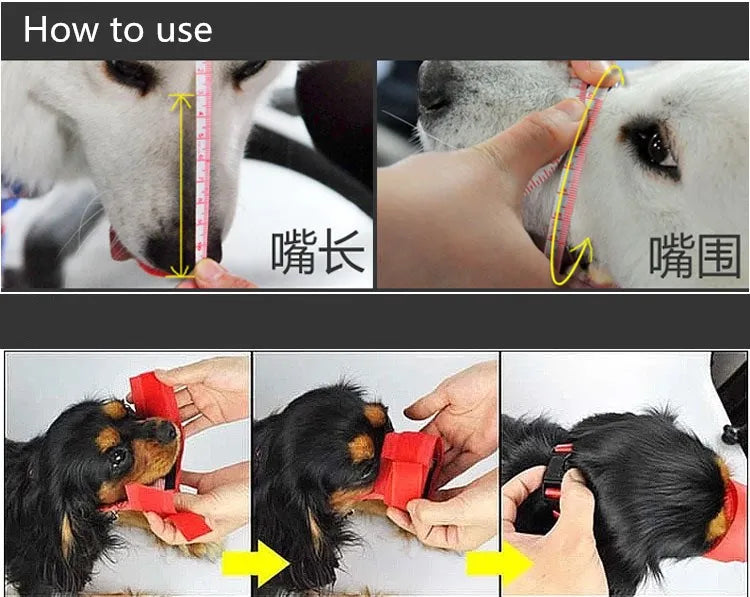 1pc Anti Barking Dog Muzzle for Small Large Dogs Mesh Breathable Pet Adjustable Mouth Muzzles Dogs Nylon Straps Dog Accessories