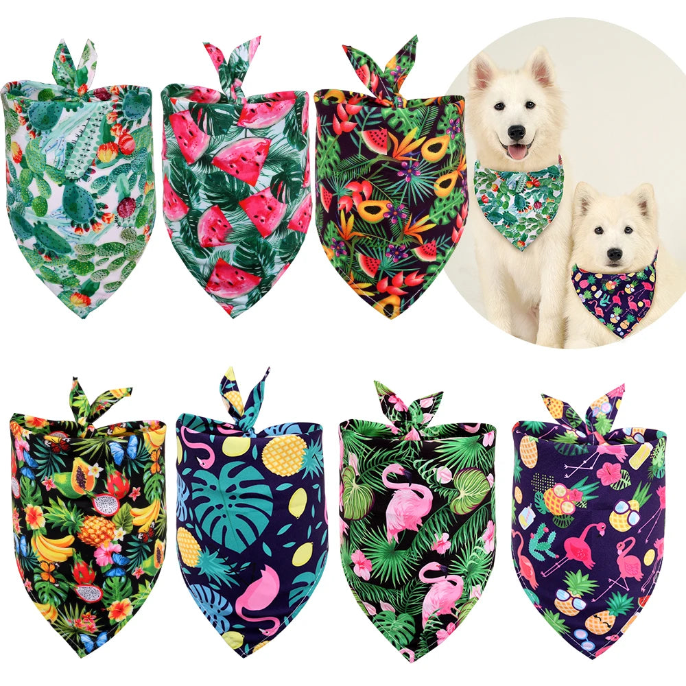 1Pcs Summer Dog Bandana Dogs Pet Supplies Fruit Printing Small Dog Bandanas Scarf  Mini Dogs Puppy Bibs Dog Grooming Accessories