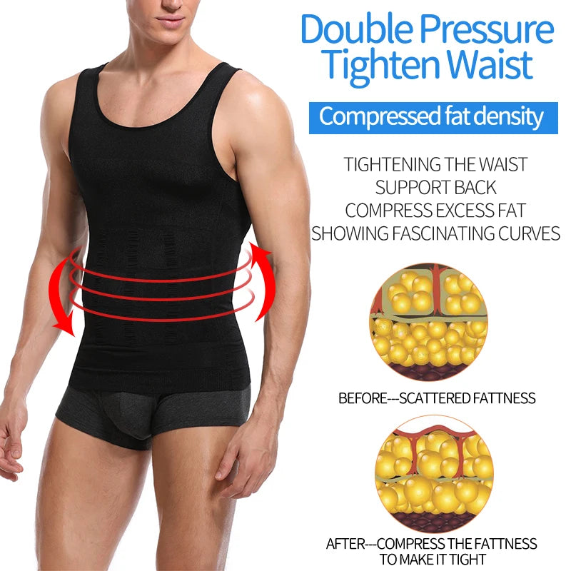 Mens Body Shaper Belly Reducing Shapewear Abs Abdomen Slimming Compression Shirts Corset Top Fitness Hide Gynecomastia Underwear