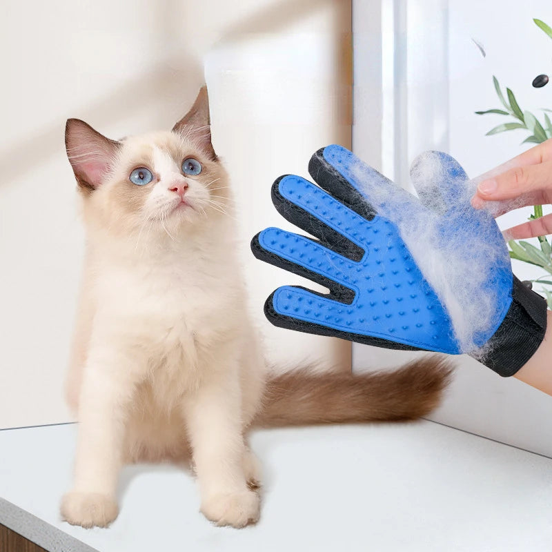 Pet Glove Cat Grooming Glove Cat Hair Deshedding Brush Gloves Dog Comb for Cats Bath Hair Remover Clean Massage Brush For Animal