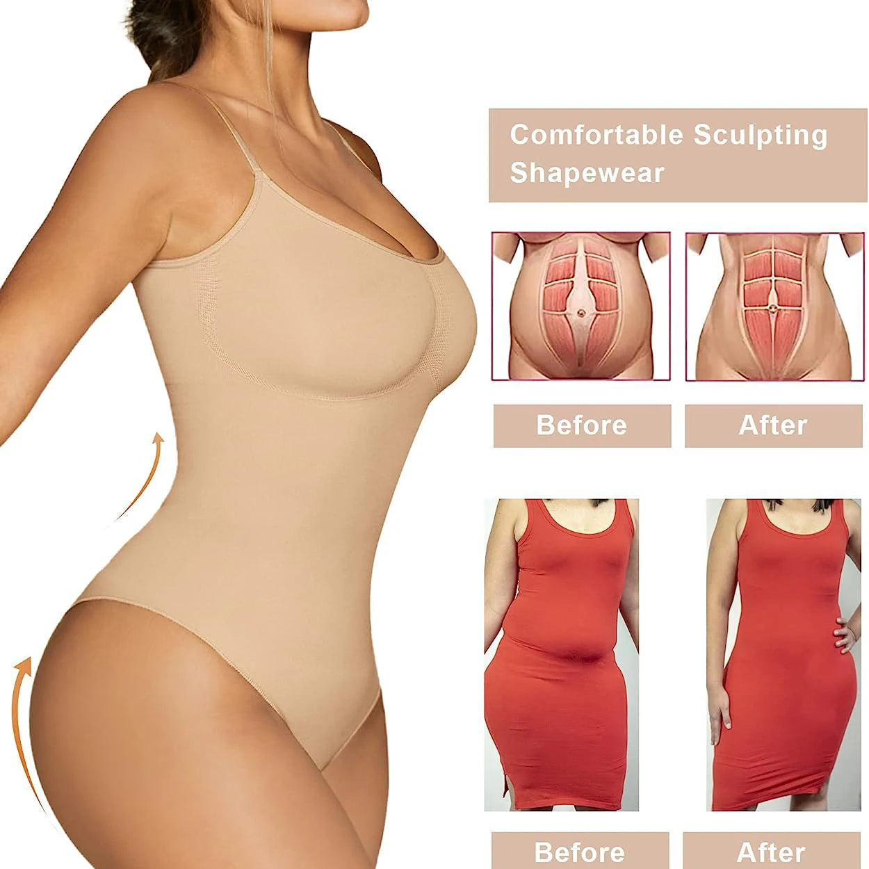 Xs 3Xl Body Suit Shapewear Seamless  Thong Shapewear Woman Tummy Control Fajas Body Shaper Tummy Slimmer Under Clothes Plus Size