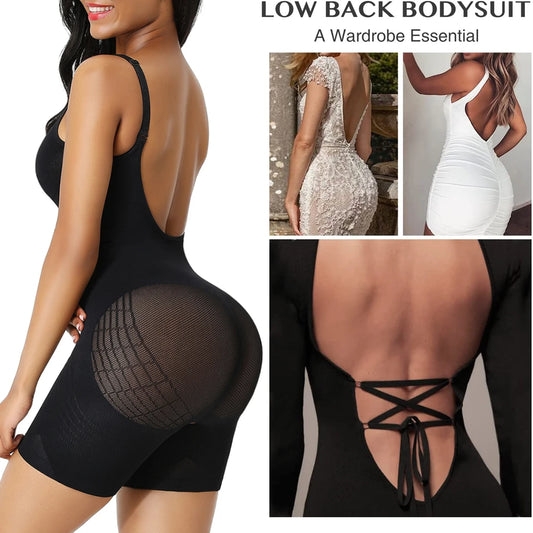 Colombianas Low Back Seamless Bodysuit Shapewear Butt Lifter Body Shaper Backless Slimming Sheath Women Flat Belly Corset