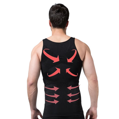 ALLTOOALL Men's Slimming Body Shapewear Corset Vest Shirt Compression Tummy Control Slim Waist Cincher Underwear Sports Vest