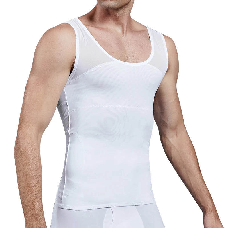 Men Chest Compression Shirt Slimming Body Shaper Posture Vest Tummy Control Shapewear Abdomen Undershirt Underwear Girdle Corset