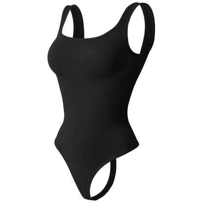 Seamless Bodysuit Women Shapewear Tummy Control Square Collar Tank Top U-Shape Backless Body Shaper Thongs Underwear Slim Waist