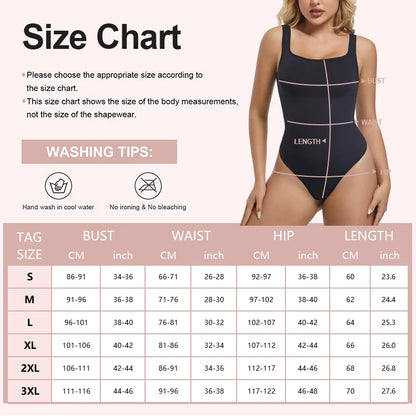 Seamless Bodysuit Women Shapewear Tummy Control Square Collar Tank Top U-Shape Backless Body Shaper Thongs Underwear Slim Waist