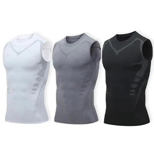 Ionic Shaping Vest Body Shaper Vest Compression Tank Top Men Slimming Tummy Vest Skin-friendly Tummy Control Sleeveless Shirts