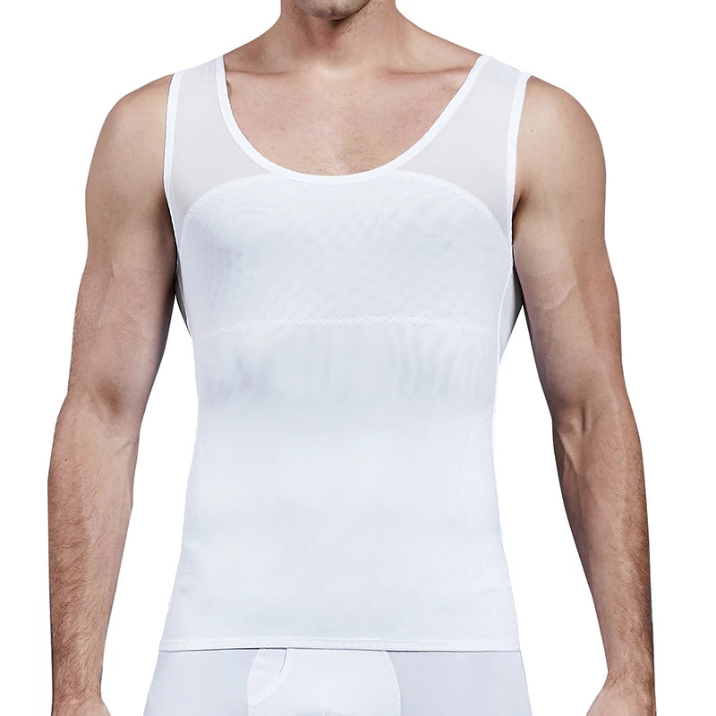 Men Chest Compression Shirt Slimming Body Shaper Posture Vest Tummy Control Shapewear Abdomen Undershirt Underwear Girdle Corset